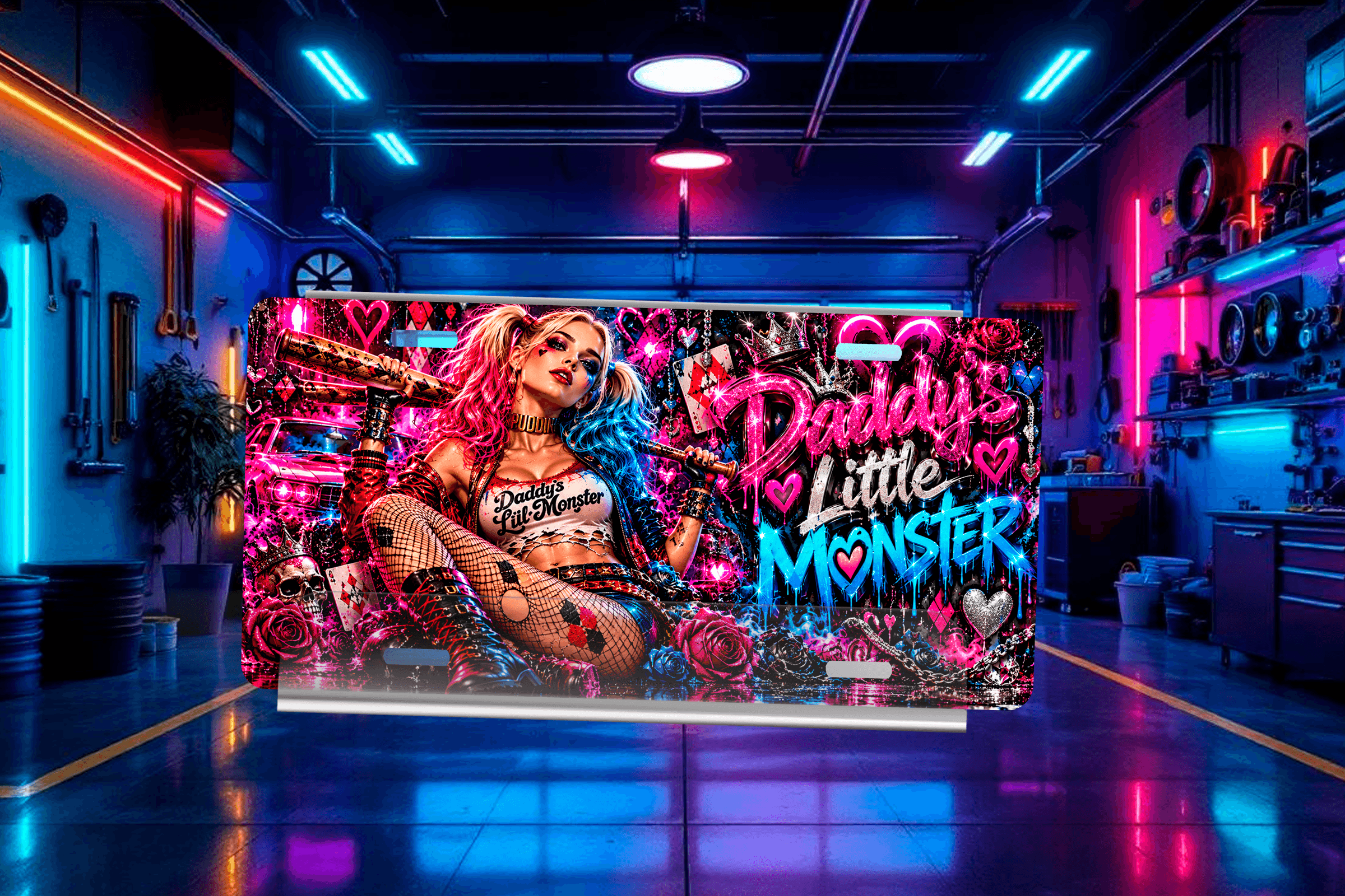 Harley Quinn License Plate Daddy's Lil Monster